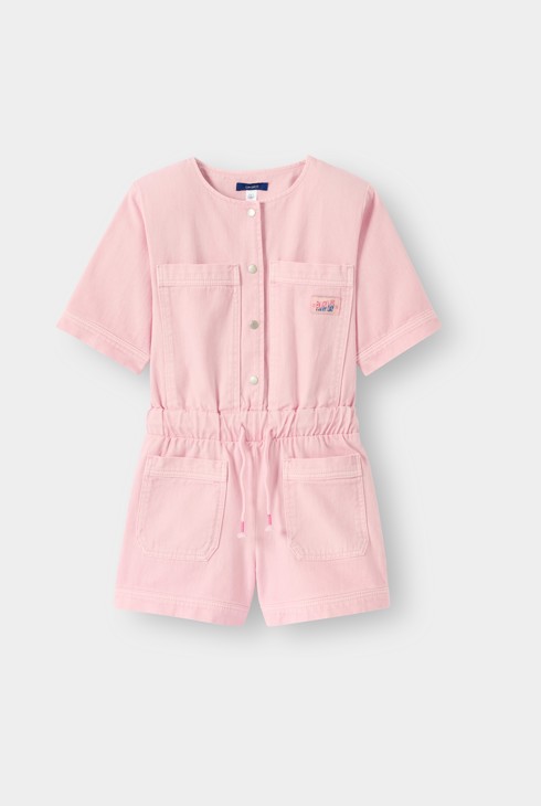 Combishort twill rose fille 1