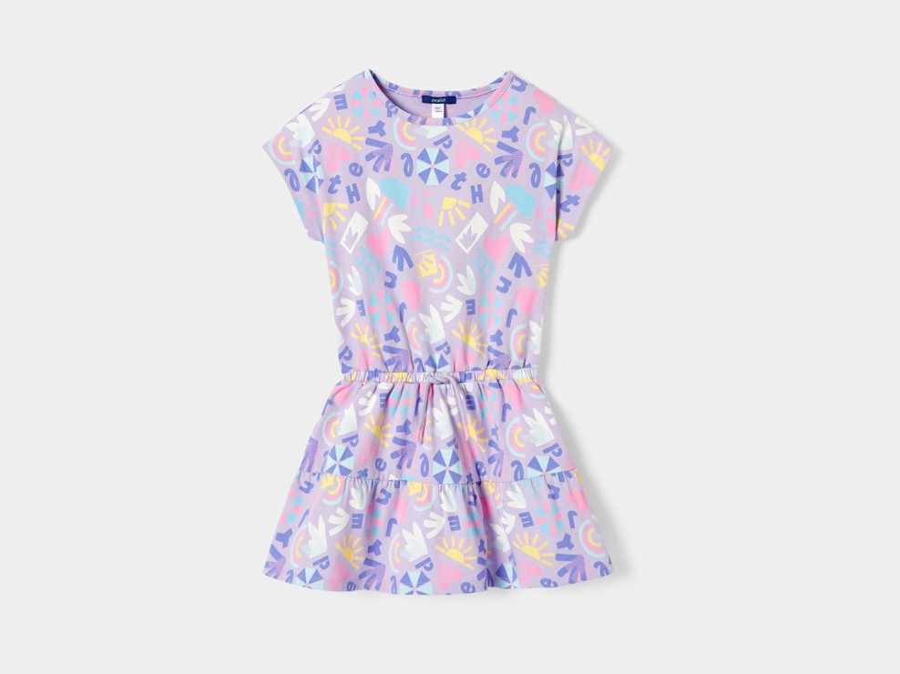 Robe imprimé violet fille 2