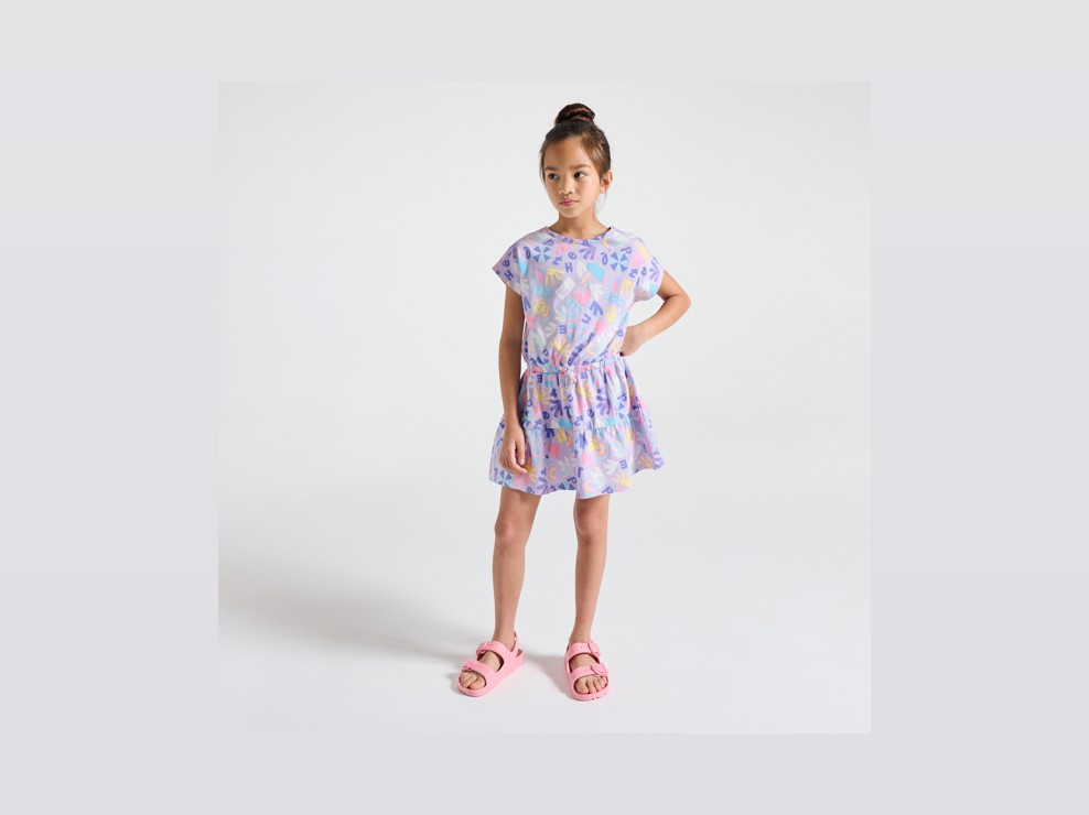 Robe imprimé violet fille 1