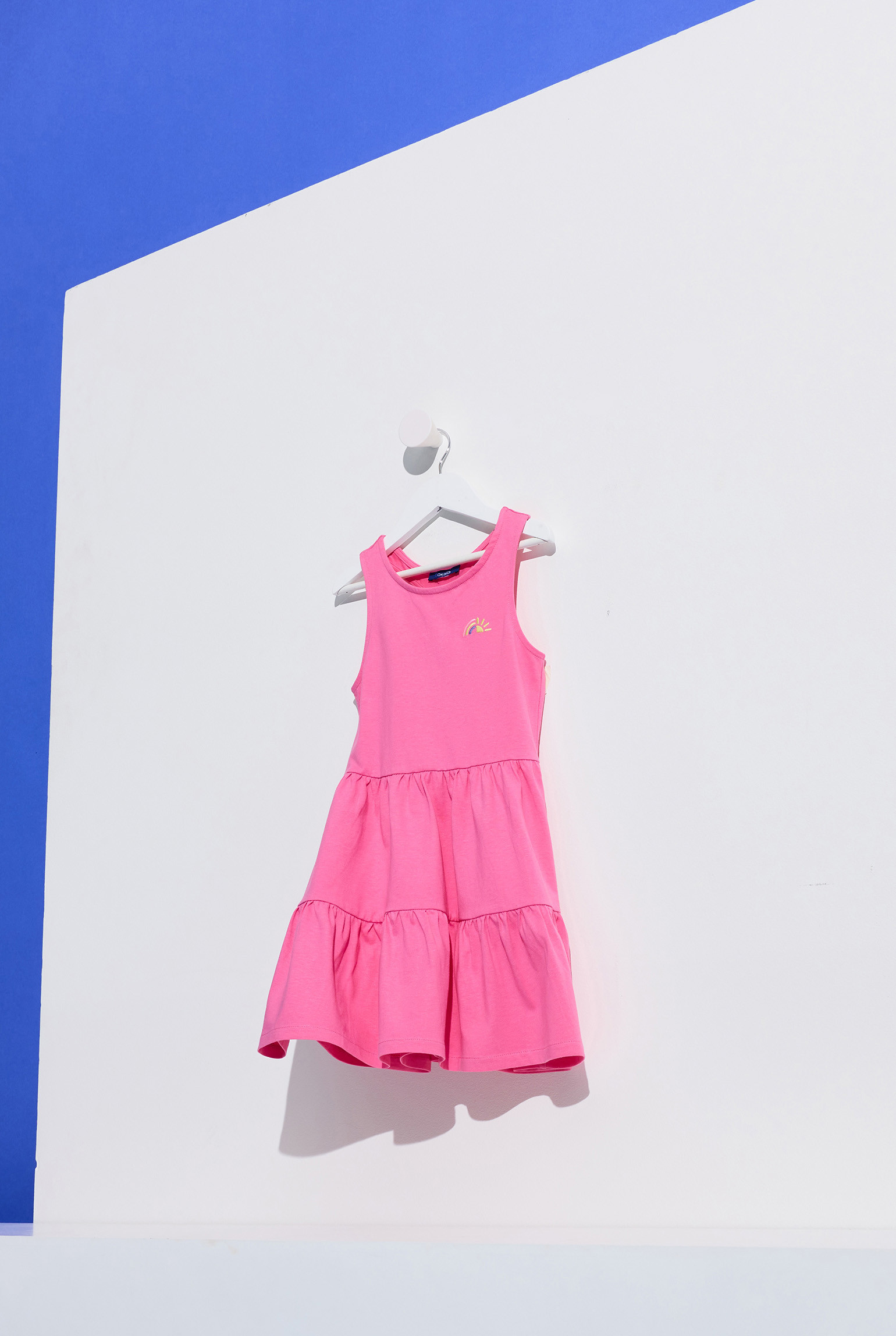 Robe sans manches imprimé multicolore fille - Rose malabar