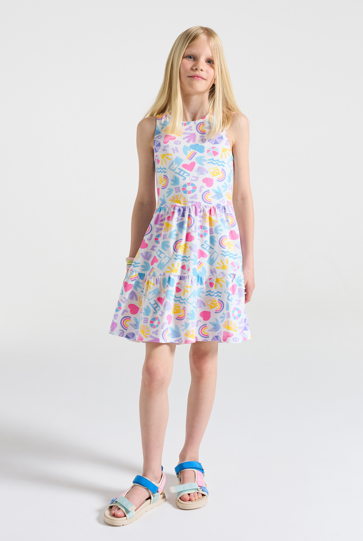 Robe sans manches imprimé multicolore fille - Imprimé multicolore