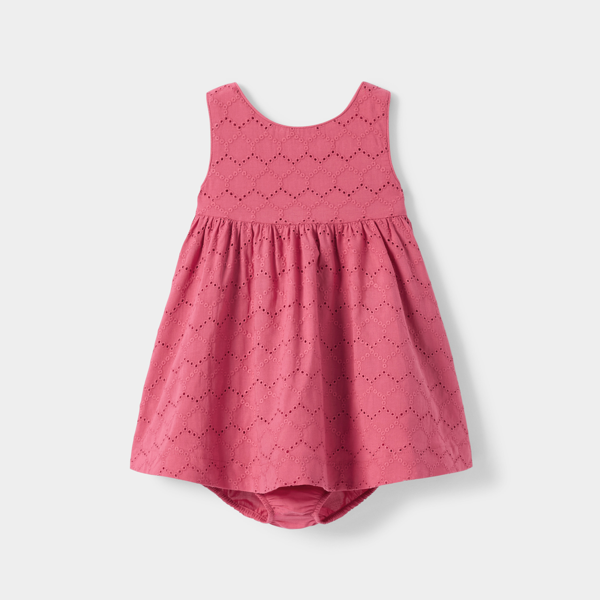 Robe fleurie blanc bébé fille - Rose grenade
