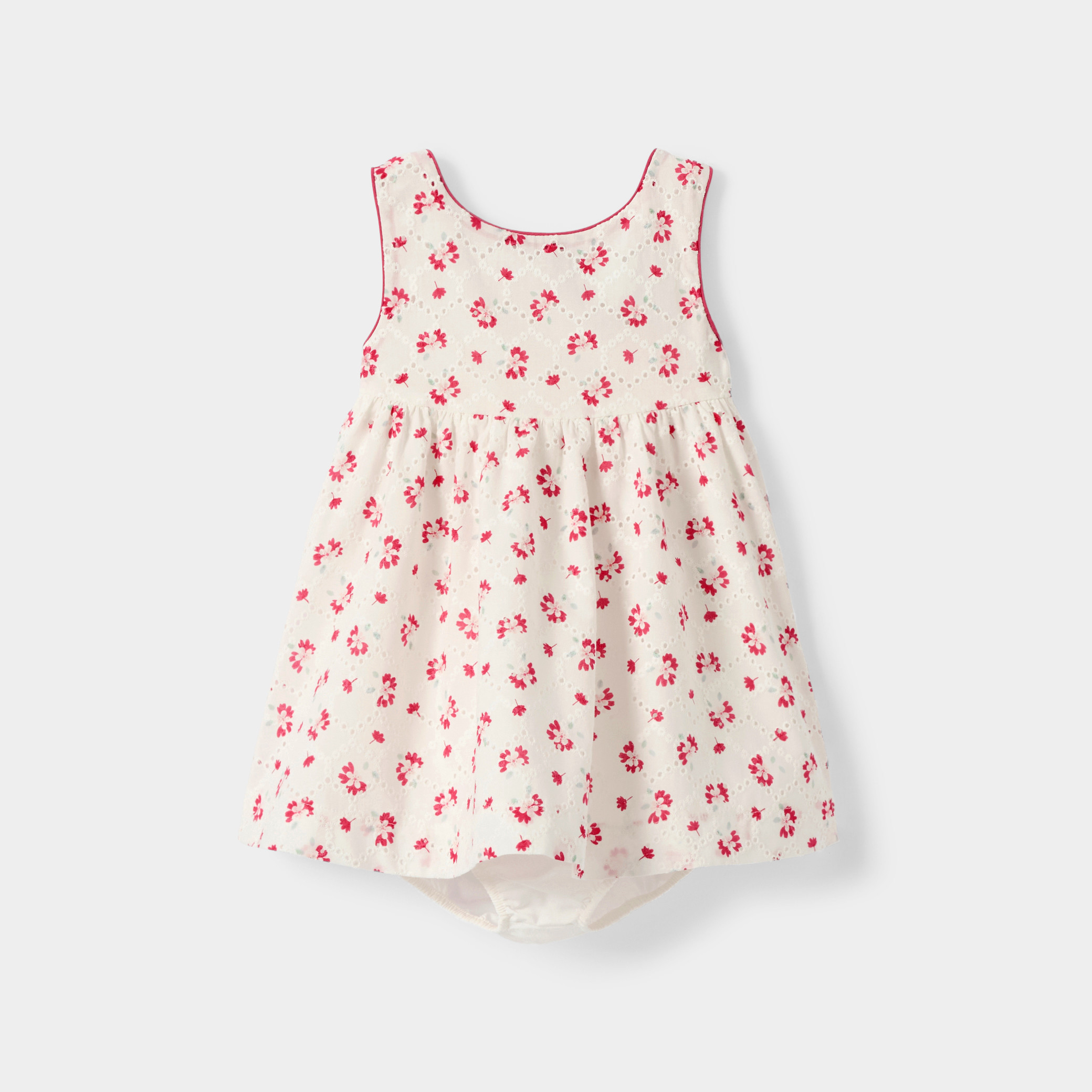 Robe fleurie blanc bébé fille - Imprimé rose