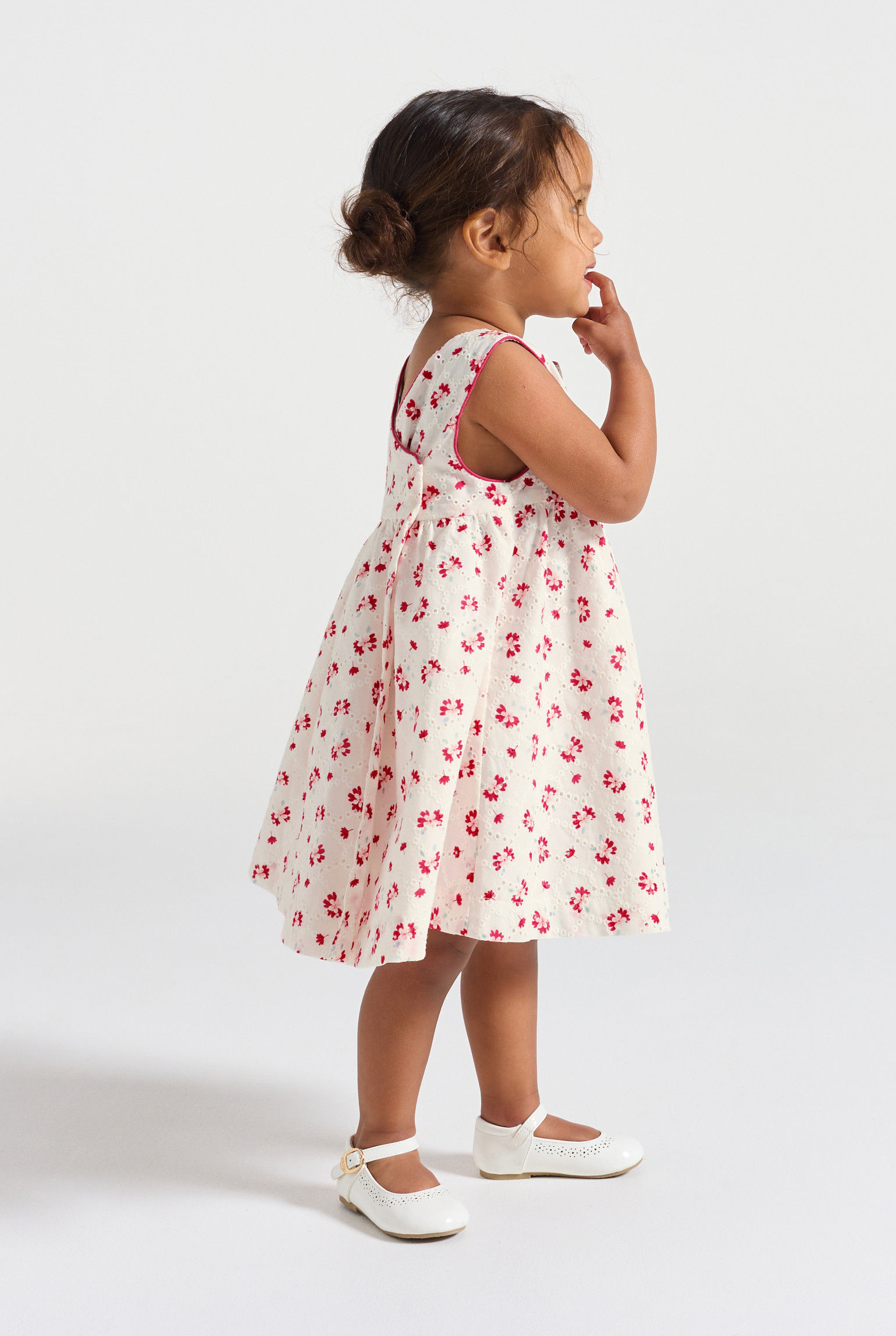 Robe blanche imprimé fleuri bébé fille - Imprimé rose