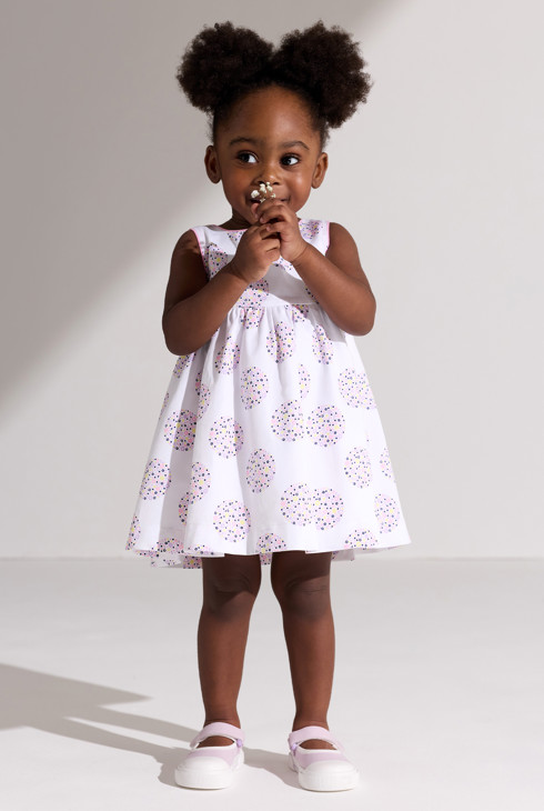 Witte jurk met bloemmotief voor babymeisjes 1