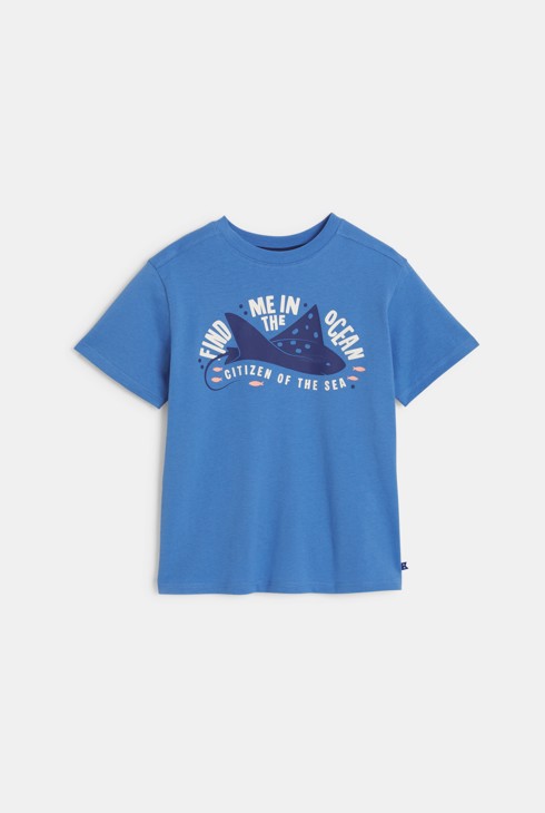 Blauw T-shirt met diermotiefje voor jongens 2