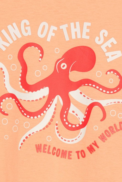 Oranje T-shirt met diermotiefje voor jongens 2