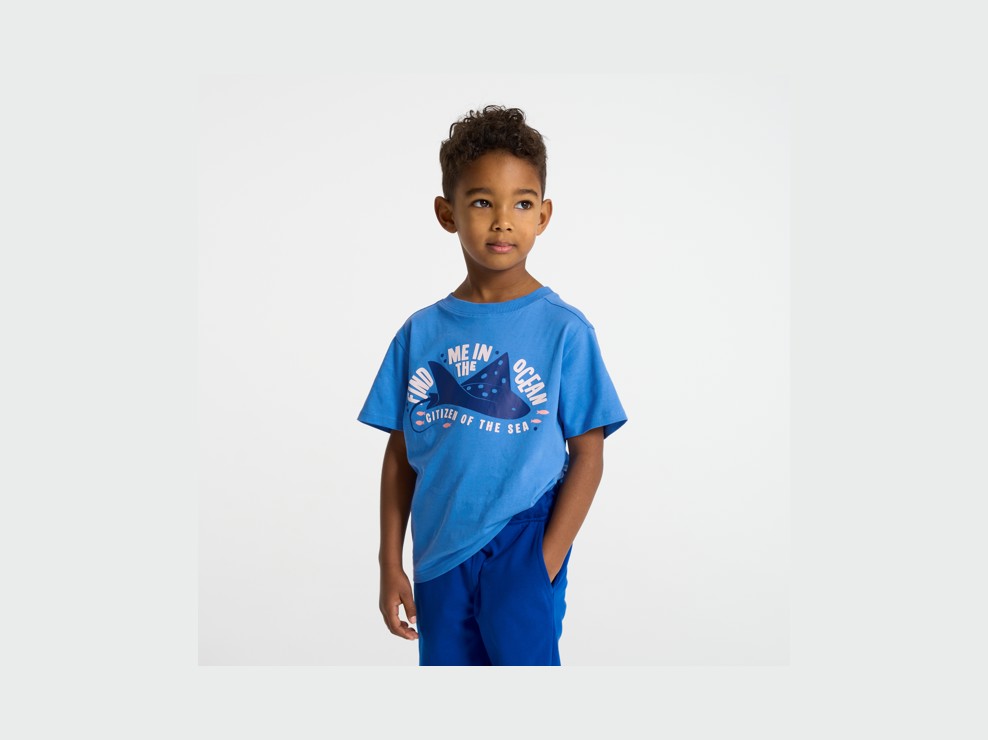Blaues T-Shirt mit Tiermotiv für Jungen 1