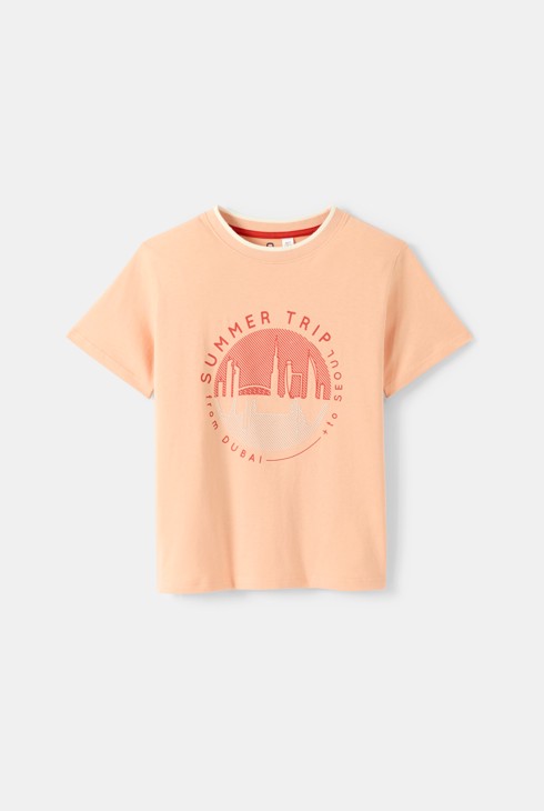 T-shirt manches courtes orange garçon 1
