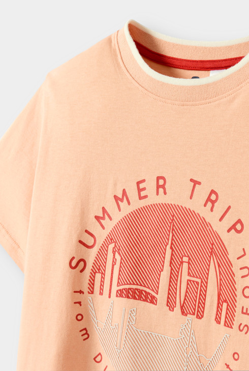 T-shirt manches courtes orange garçon 2