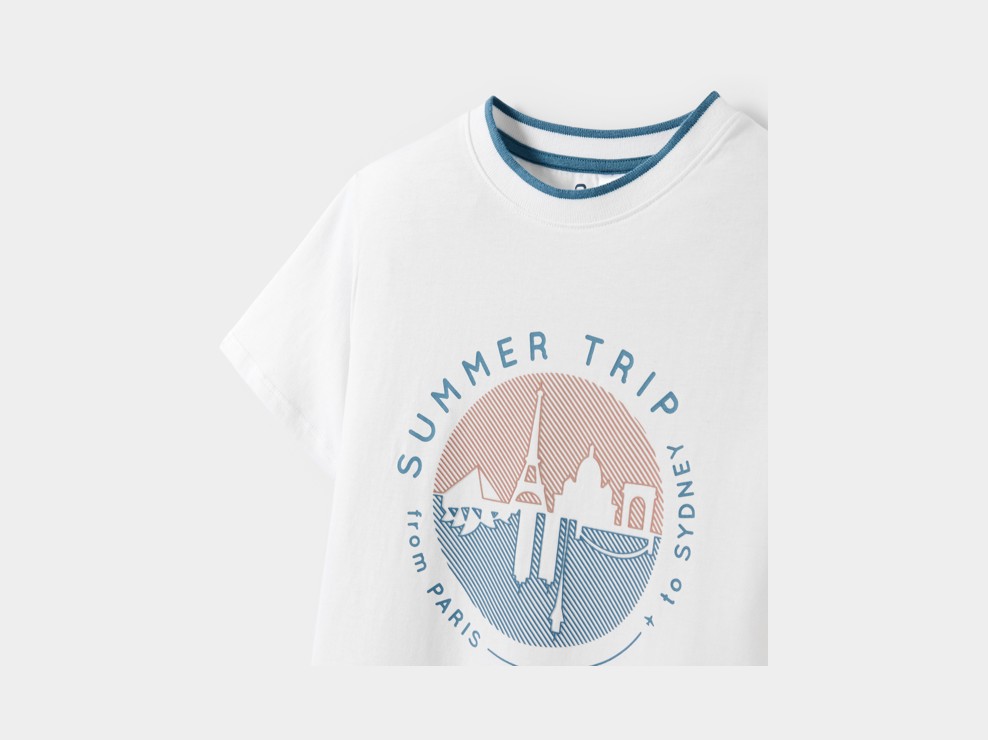 Weißes T-Shirt mit Schriftzug für Jungen 2