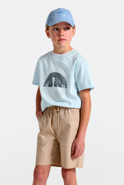 T-Shirt himmelblau mit Muster Jungen 1