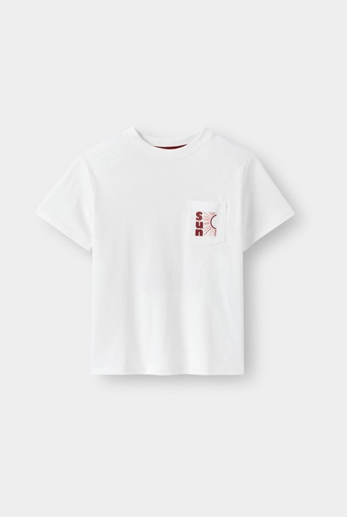 T-shirt blanc à motif garçon 1