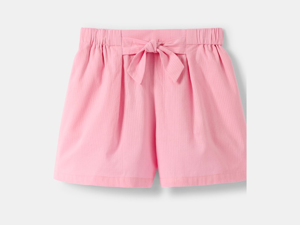 Roze short met strik voor meisjes 2