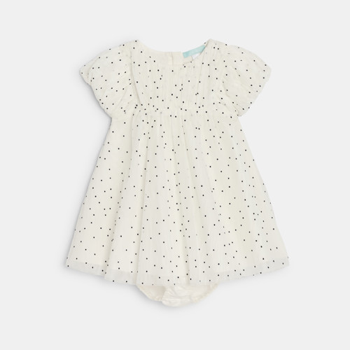 Robe Chic Tulle À Pois Blanc Bébé Fille - Imprimé Blanc - 18M - OBAIBI