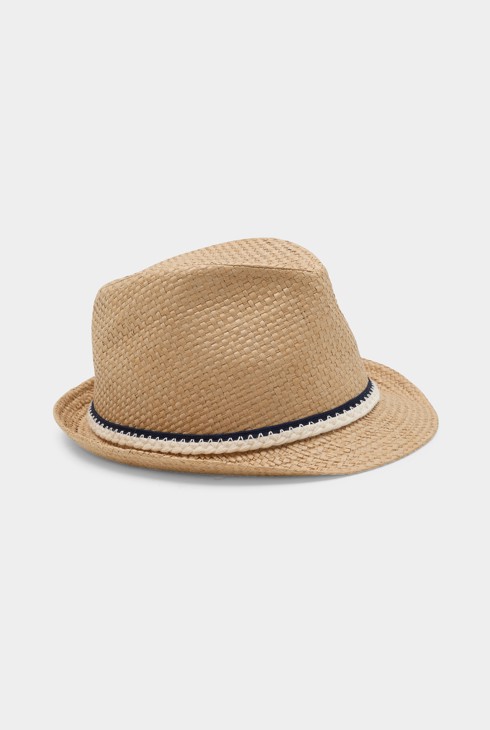 Chapeau paille beige bébé garçon 1