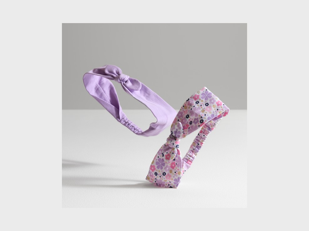 Headband à noeud mauve bébé fille (lot de 2) 1