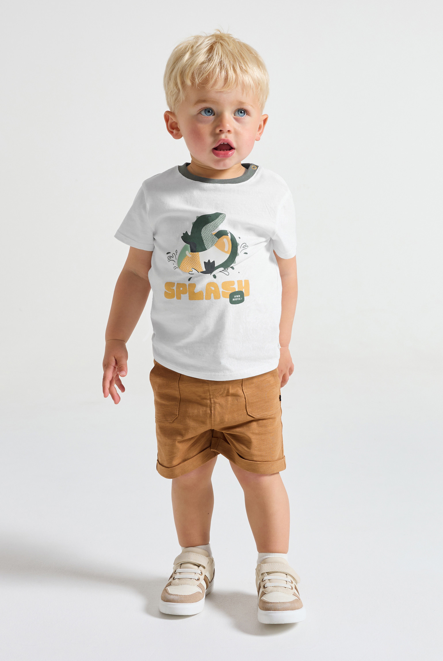 T-shirt crocodile blanc bébé garçon - Blanc