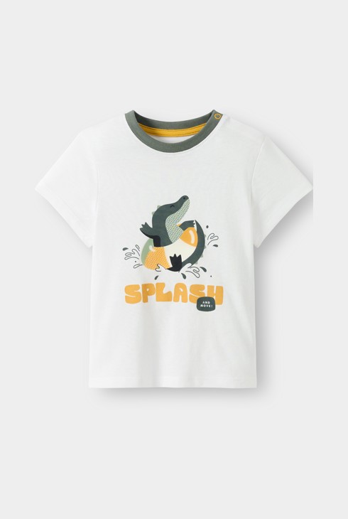 Samarreta cocodril blanca bebè nen 1