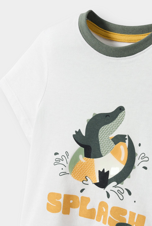 Samarreta cocodril blanca bebè nen 2