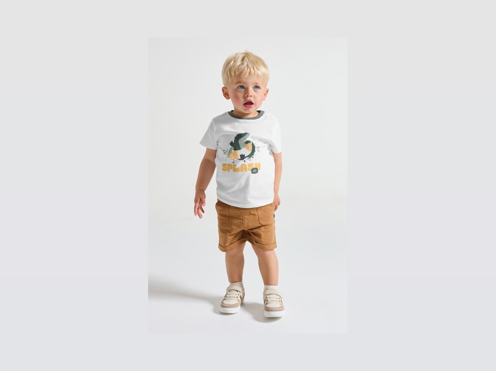 T-Shirt Krokodil weiß Kleinkind Junge 1