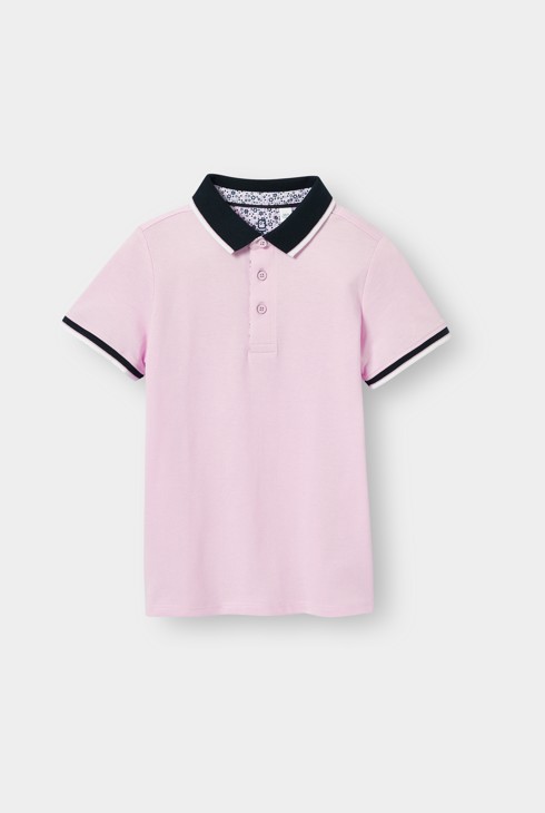 Poloshirt rosa kurze Ärmel Jungen 1
