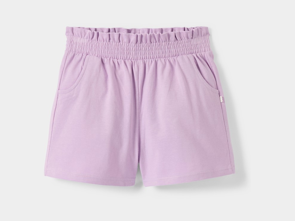 Short violet taille élastiquée fille 1