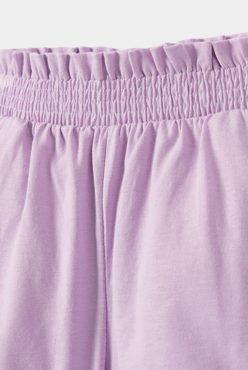 Lila Shorts mit Gummizug für Mädchen 2