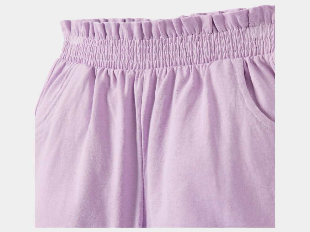 Short violet taille élastiquée fille 2