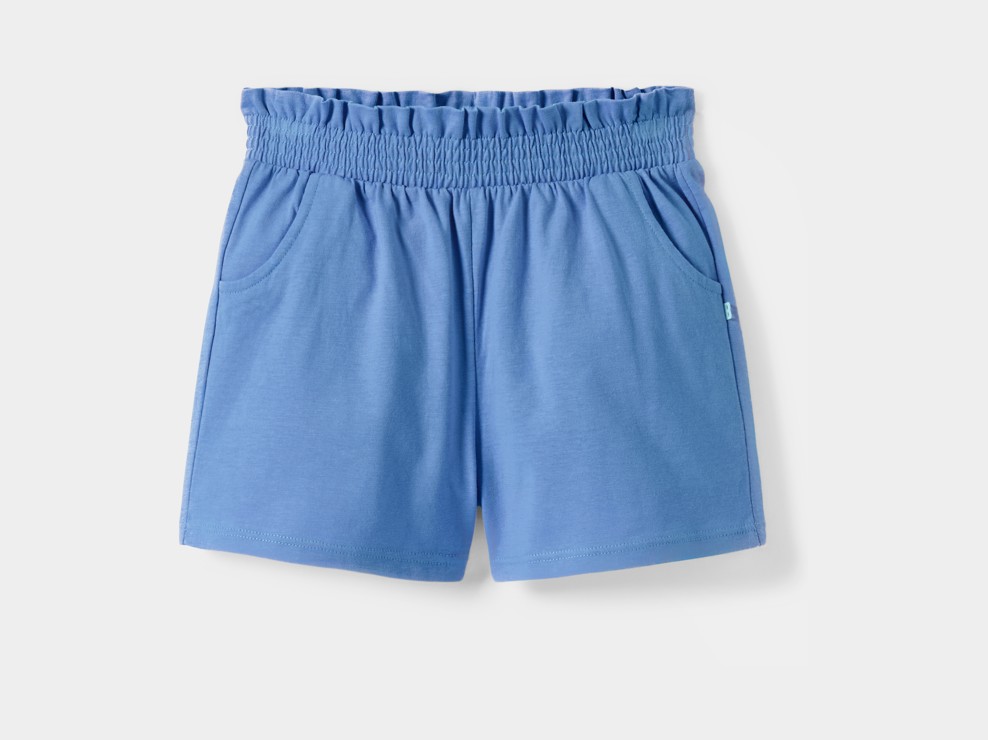 Babyblauwe short met plooien voor meisjes 1
