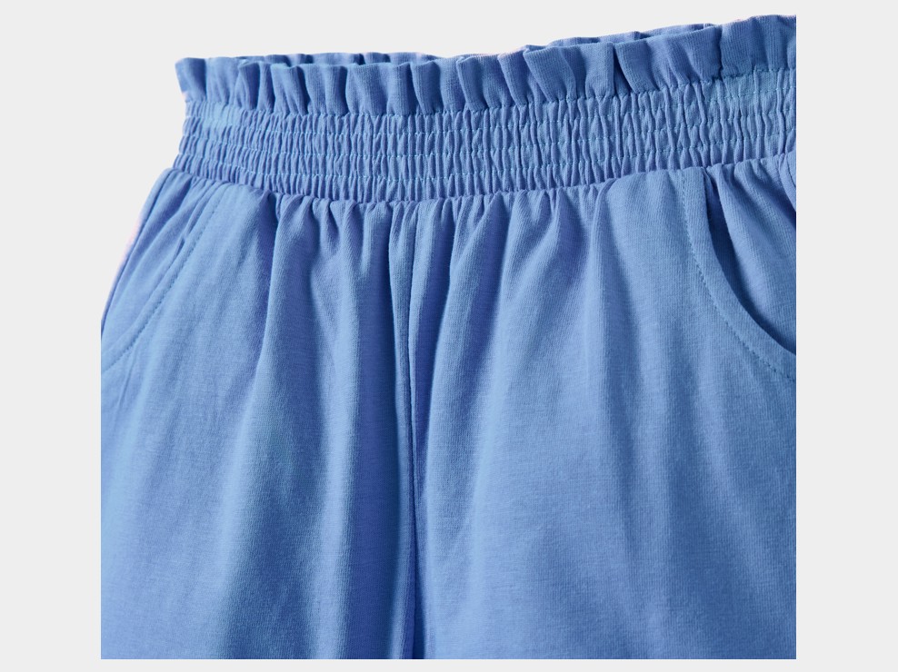 Babyblauwe short met plooien voor meisjes 2