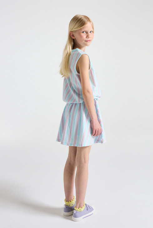 Jupe à rayures bleues fille 1