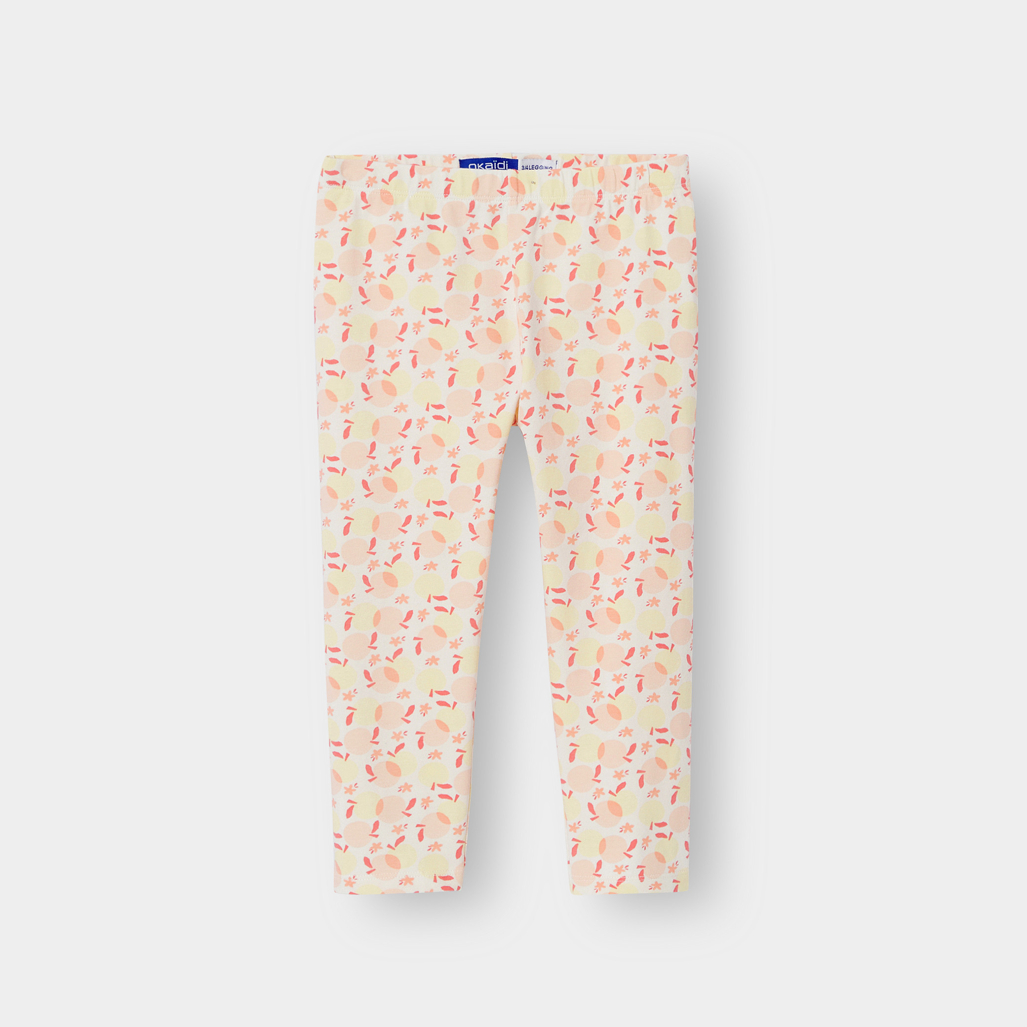 Legging court violet fille - Imprimé orange