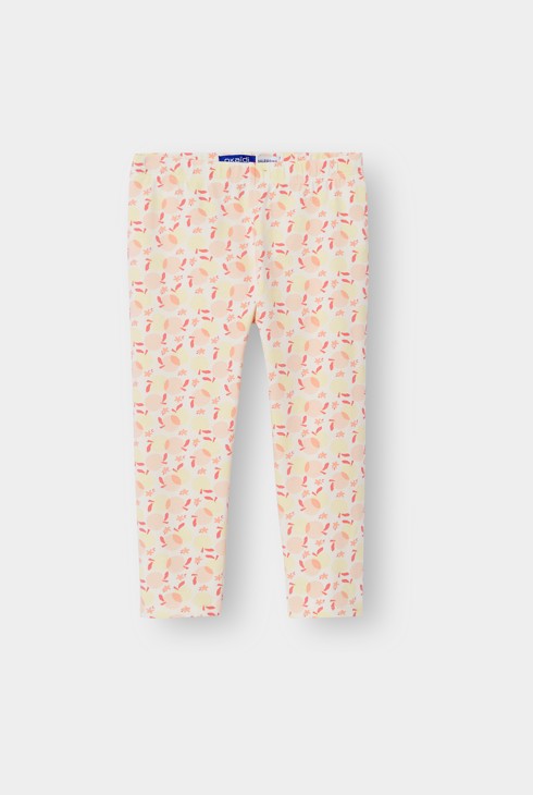 Legging orange imprimé fruits fille 2