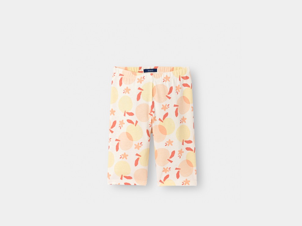 Gebroken witte fietslegging met vruchtenprint 1