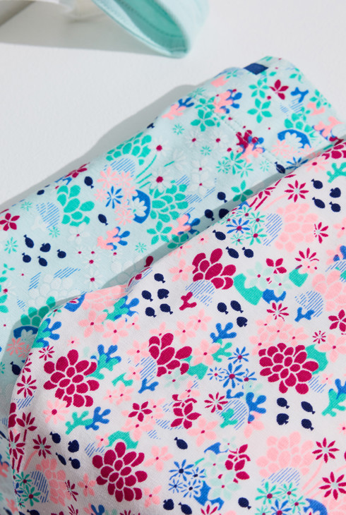 Pantaloncini da ciclismo con fiori turchesi per bambina 2