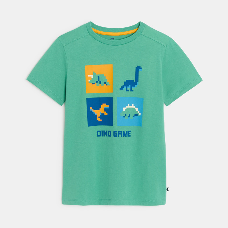 T-Shirt grün mit Dinosauriermotiv für Jungen