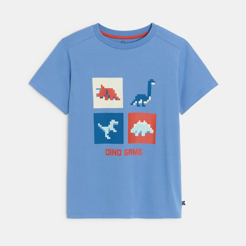 T-Shirt blau mit Dinosauriermotiv für Jungen