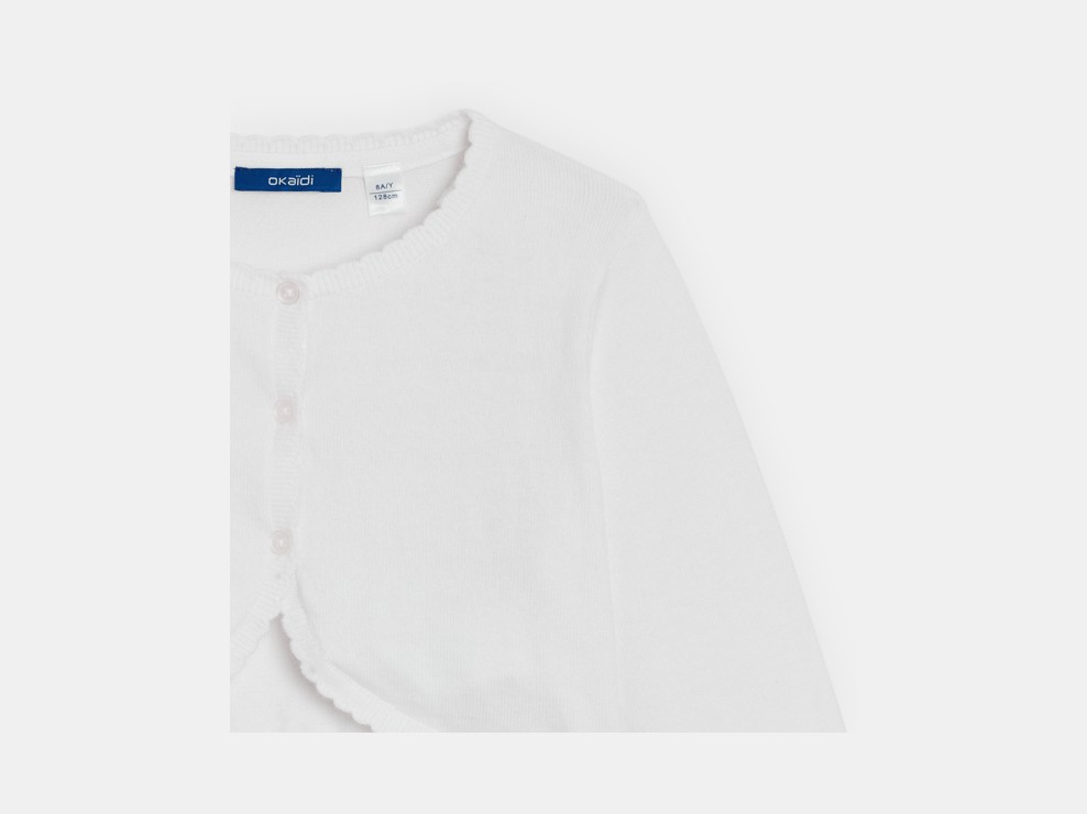 Cardigan c orto in maglia bianca per bambina 2