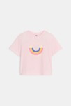 T-shirt rose motif arc-en-ciel Fille