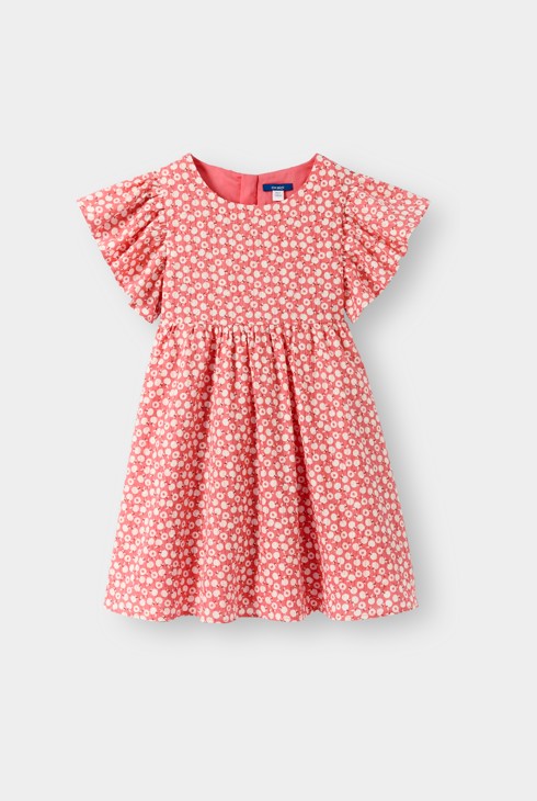 Robe rose imprimé fleurs fille 2