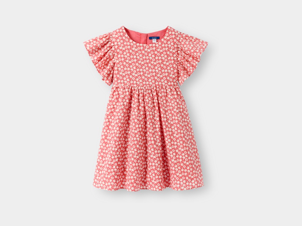 Abito rosa con stampa a fiori bambina 2