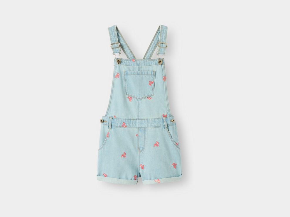 Salopette en denim fleurie fille 2