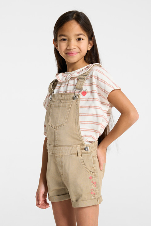 Braune Latzhose für Mädchen 1