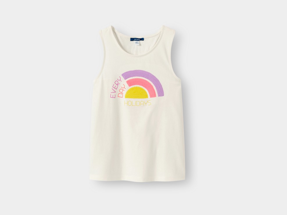 Camiseta sin mangas blanca para niña 2