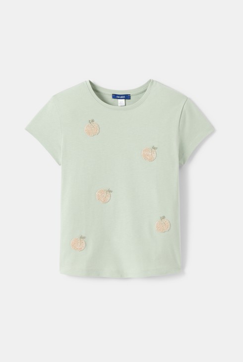 T-shirt vert à motif 1