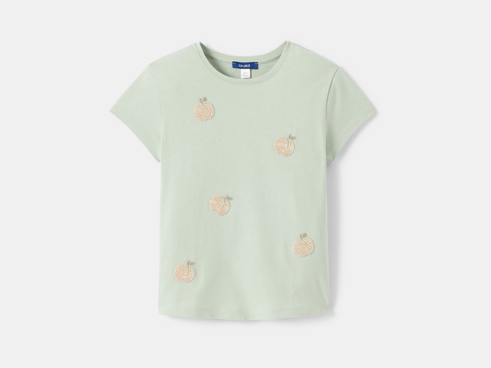 T-shirt vert à motif 1