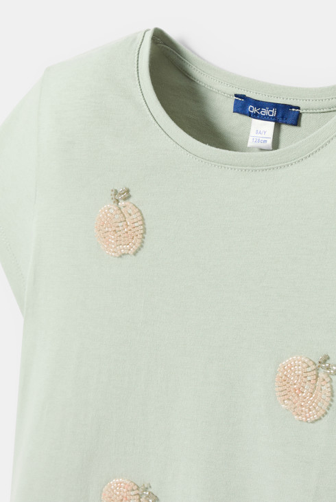 T-shirt vert à motif 2