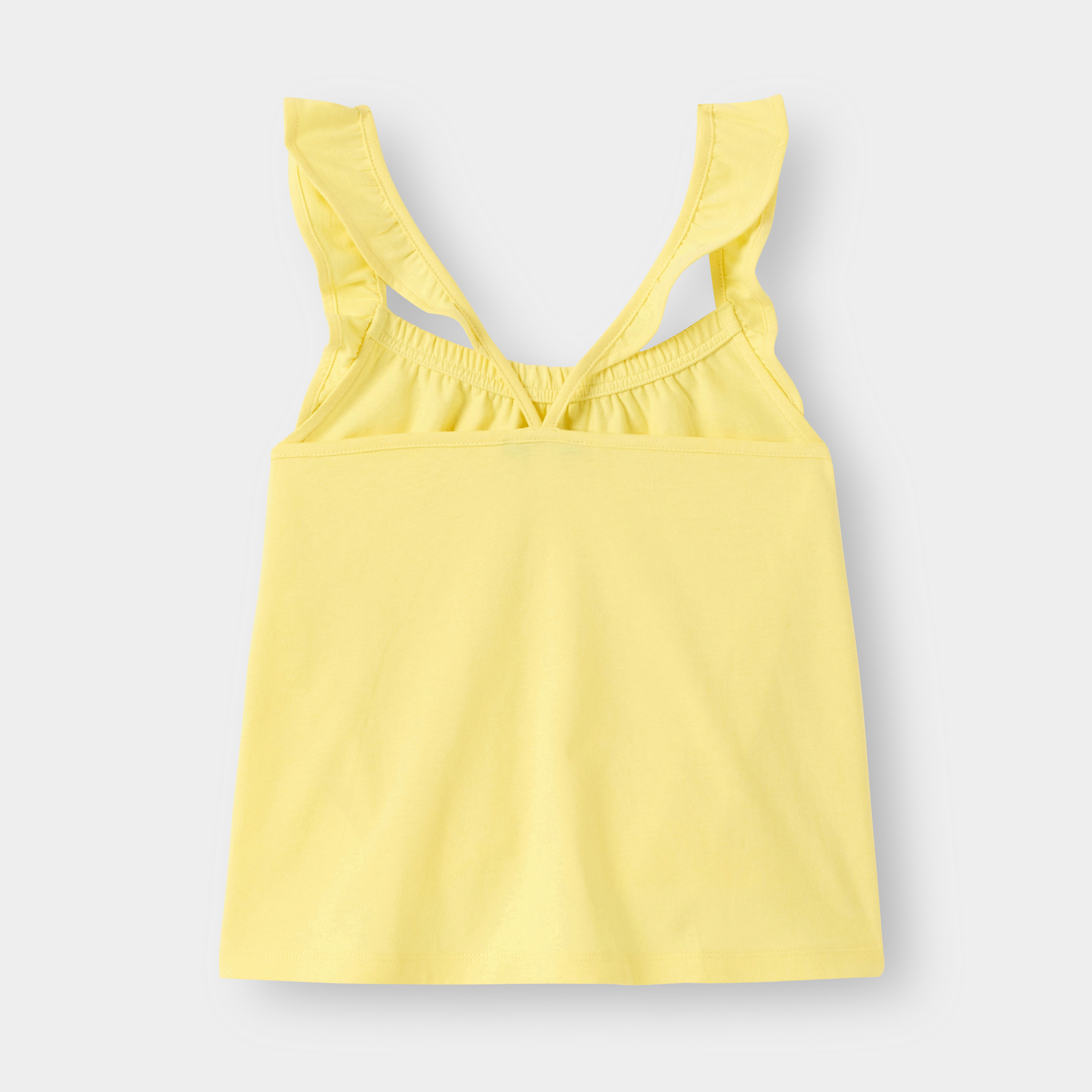 Débardeur à volant blanc fille - Jaune banane