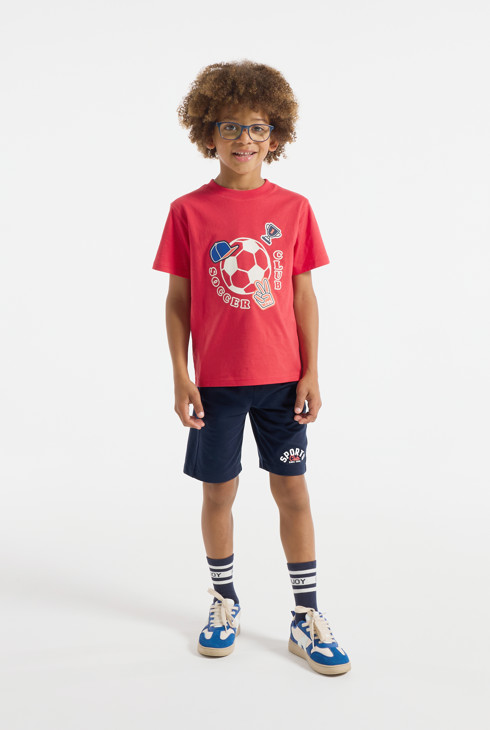 Bermudas muletón azul marino niño 1